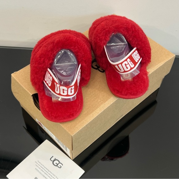 UGG Fluff Yeah Slide Toddler 7T NEW in BOX Red - Picture 3 of 7